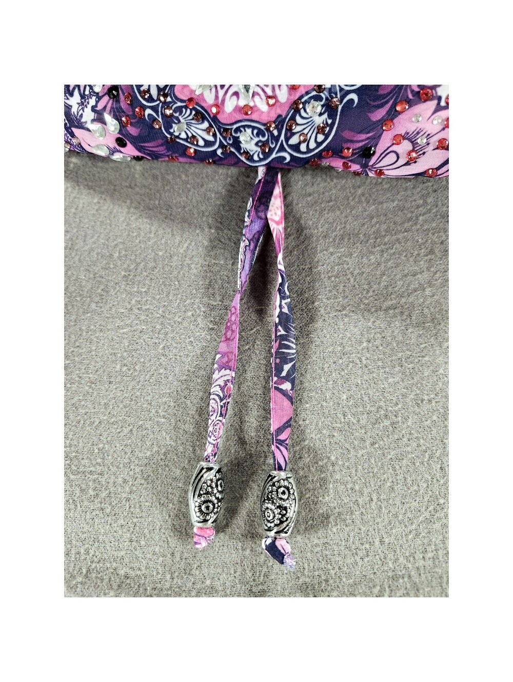 Simply Emma Womens 1X Pink Purple Paisley Flutter Sleeve Top 295 - Picture 8 of 8